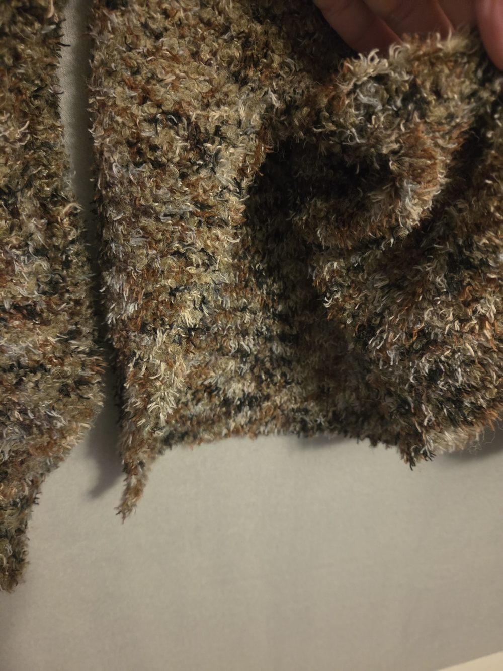 BKE Cozy Funnel Neck Oversized Eyelash Sweater - Brown Multi. Size L - Picture 9 of 10